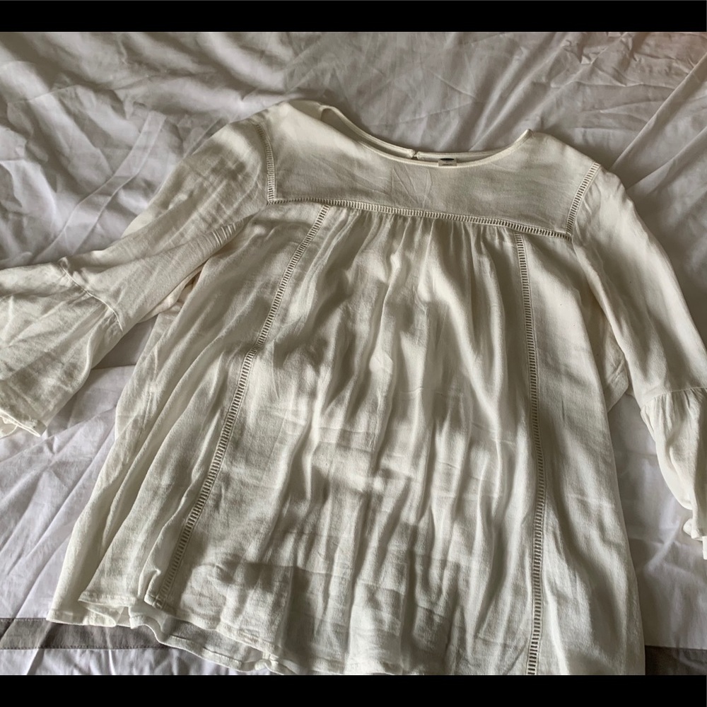 Off white blouse with bell sleeves